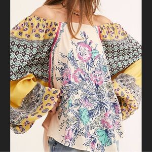 Floral Patchwork Blouse - Yellow and Cream